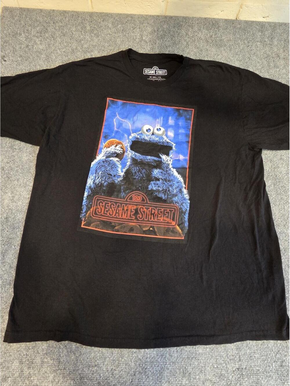Sesame Street 123 Cookie Monster T-shirts Mens X2